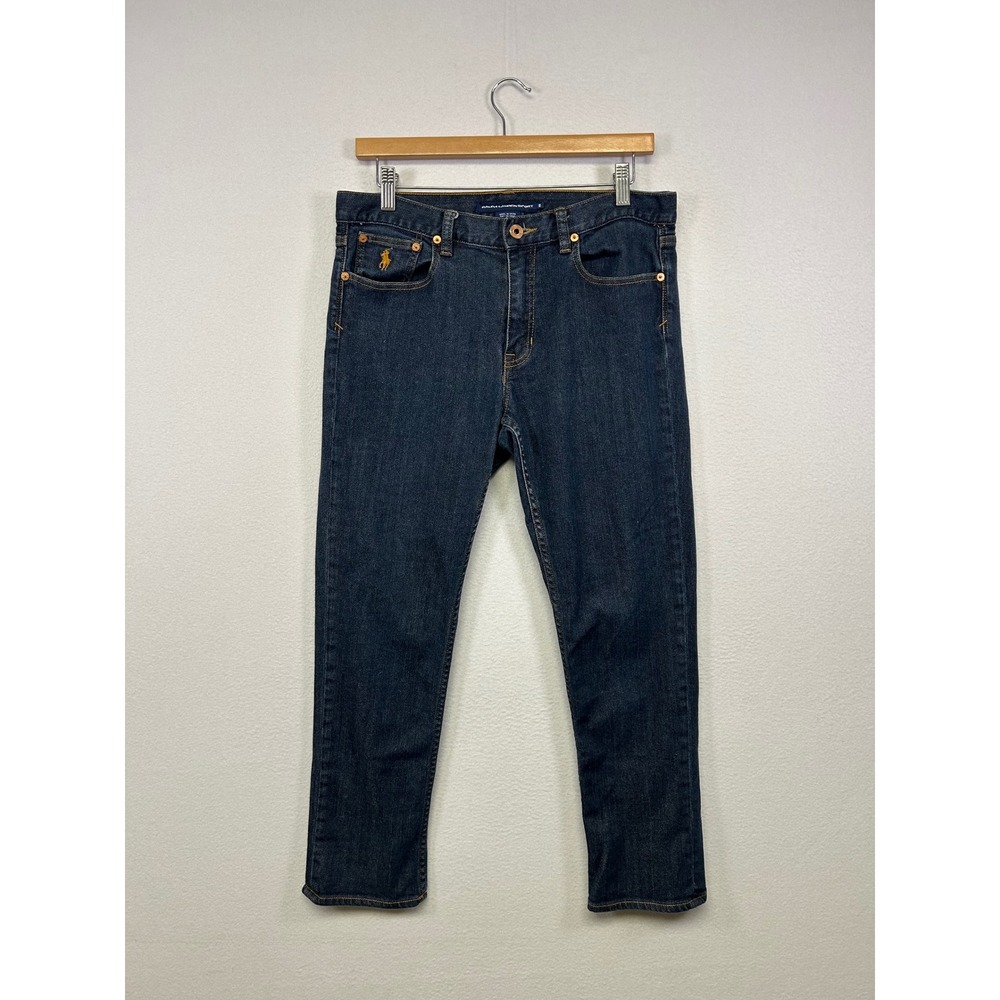 Preppy Ralph Lauren Sport Womens 8 Blue Dark Wash Straight Leg Pony Logo Jeans